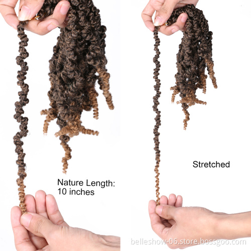 Hot sell 10 inch Passion Twist Hair Soft Ombre Colors pre twisted pre looped passion twist